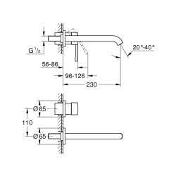 Grohe Essence İki Delikli Lavabo BataryasıL-Boyut - 19967001 - 2