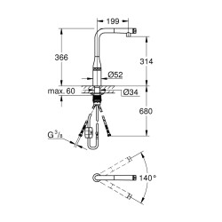 Grohe Essence Smartcontrol Eviye Bataryası - 31615Al0 - 2