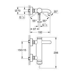 Grohe Essence Tek Kumandalı Banyo Bataryası - 33624A01 - 2