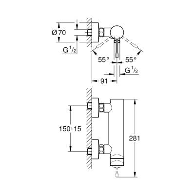 Grohe Essence Tek Kumandalı Duş Bataryası - 33636001 - 2