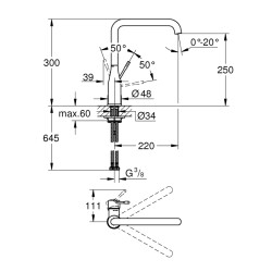 Grohe Essence Tek Kumandalı Eviye Bataryası - 30269000 - 2