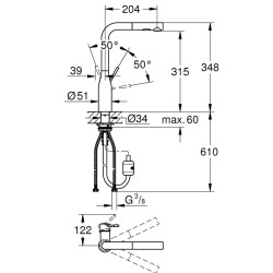 Grohe Essence Tek Kumandalı Eviye Bataryası - 30270BE0 - 2