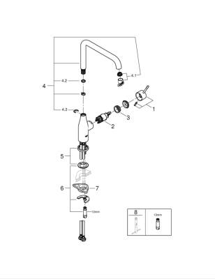 Grohe Essence Tek Kumandalı Eviye Bataryası - 30505000 - 2