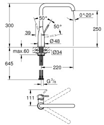 Grohe Essence Tek Kumandalı Eviye Bataryası - 30505000 - 4