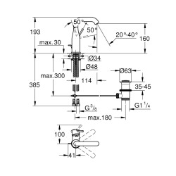 Grohe Essence Tek Kumandalı Lavabo Bataryası M-Boyut - 23462Da1 - 2