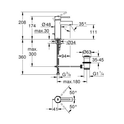 Grohe Essence Tek Kumandalı Lavabo Bataryası S-Boyut - 32898001 - 2