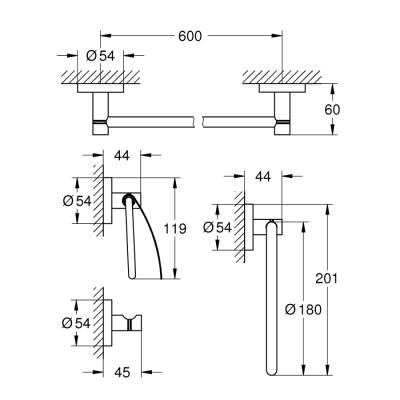 Grohe Essentials 4Ü Bir Arada Banyo Aksesuar Seti - 40776001 - 2