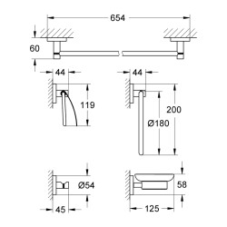 Grohe Essentials 5İ Bir Arada Banyo Aksesuar Seti - 40344001 - 2