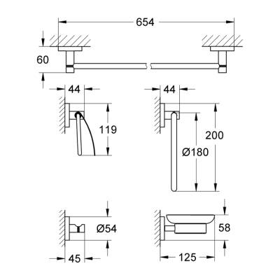 Grohe Essentials 5İ Bir Arada Banyo Aksesuar Seti - 40344001 - 2