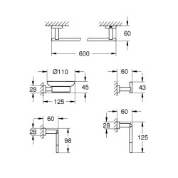 Grohe Essentials Cube 5İ Bir Arada Banyo Aksesuar Seti - 40758001 - 2