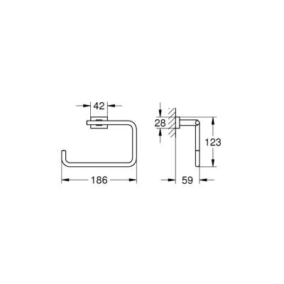 Grohe Essentials Cube Halka Havluluk - 40510001 - 2