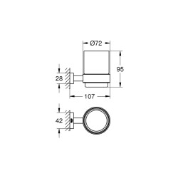 Grohe Essentials Cube Tutamaçlı Cam Fırçalık - 40755001 - 2