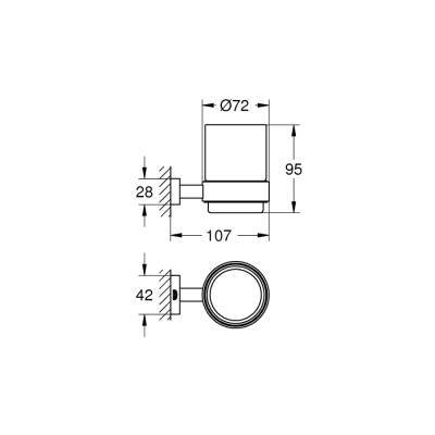 Grohe Essentials Cube Tutamaçlı Cam Fırçalık - 40755001 - 2