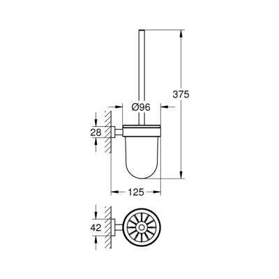 Grohe Essentials Cube Tuvalet Fırçası Seti - 40513001 - 2