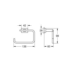 Grohe Essentials Cube Tuvalet Kağıtlığı - 40507001 - 2