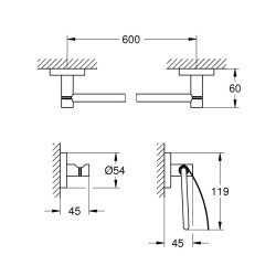 Grohe Essentials Guest 3Ü 1 Arada Banyo Aksesuar Seti - 40775EN1 - 2