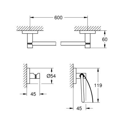 Grohe Essentials Guest 3Ü 1 Arada Banyo Aksesuar Seti - 40775EN1 - 2