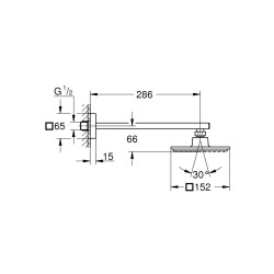 Grohe Euphoria Cube 150 Tek Akışlı Tepe Duşu Seti 286 Mm - 26073000 - 2