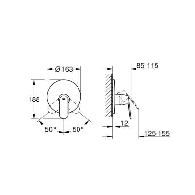 Grohe Eurocosmo Ankastre Duş Bataryası - 19383000 - 2