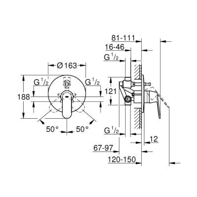 Grohe Eurocosmo Tek Kumandalı Banyo Bataryası - 32879000 - 2