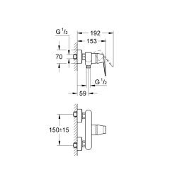 Grohe Eurocosmo Tek Kumandalı Duş Bataryası - 32837000 - 2