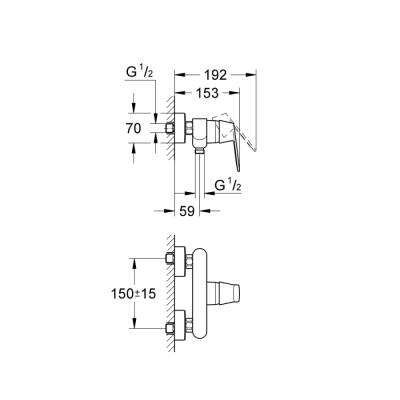 Grohe Eurocosmo Tek Kumandalı Duş Bataryası - 32837000 - 2