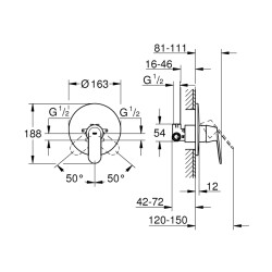 Grohe Eurocosmo Tek Kumandalı Duş Bataryası - 32880000 - 2