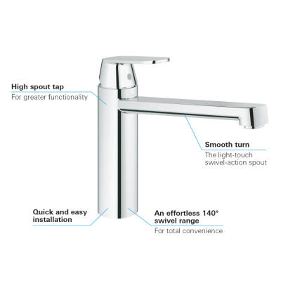 Grohe Eurocosmo Tek Kumandalı Eviye Bataryası - 30193000 - 3