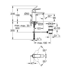 Grohe Eurocosmo Tek Kumandalı Lavabo Bataryası M-Boyut - 23325000 - 2