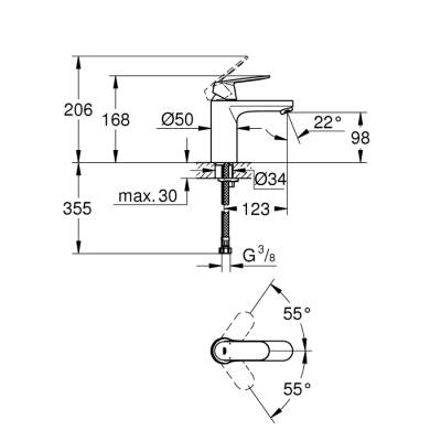 Grohe Eurocosmo Tek Kumandalı Lavabo Bataryası M - Boyut - 23327KW0 - 2