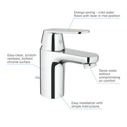 Grohe Eurocosmo Tek Kumandalı Lavabo Bataryası S-Boyut - 2337700E - 3