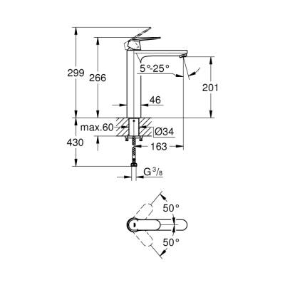 Grohe Eurocosmo Tek Kumandalı Lavabo Bataryası Xl-Boyut - 23921000 - 1