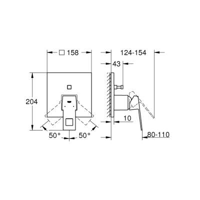 Grohe Eurocube Ankastre BanyoDuş Bataryası - 24062Dc0 - 2