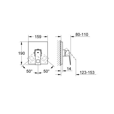 Grohe Eurocube Ankastre Duş Bataryası - 19898000 - 2