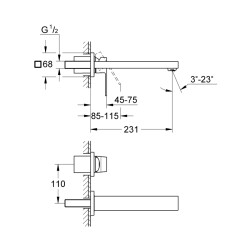 Grohe Eurocube İki Delikli Lavabo BataryasıM-Boyut - 23447000 - 2