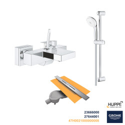 Grohe Eurocube Joy Banyo Bataryası Seti + Hüppe Galata X Duş Kanalı -19 - 1