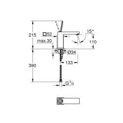 Grohe Eurocube Joy Tek Kumandalı Lavabo Bataryası M-Boyut - 23658000 - 2