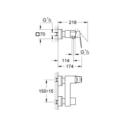 Grohe Eurocube Tek Kumandalı Duş Bataryası - 23145Al0 - 2