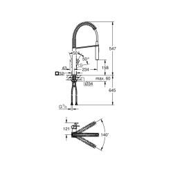 Grohe Eurocube Tek Kumandalı Eviye Bataryası - 31395000 - 2