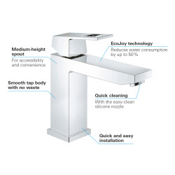 Grohe Eurocube Tek Kumandalı Lavabo Bataryası M-Boyut - 23446000 - 3