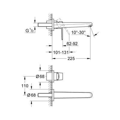 Grohe Eurodisc Cosmopolitan 2 Delikli Lavabo Bataryası 12 M-Boyut - 19974002 - 2