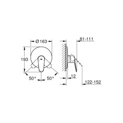 Grohe Eurodisc Cosmopolitan Ankastre Duş Bataryası - 19549002 - 2