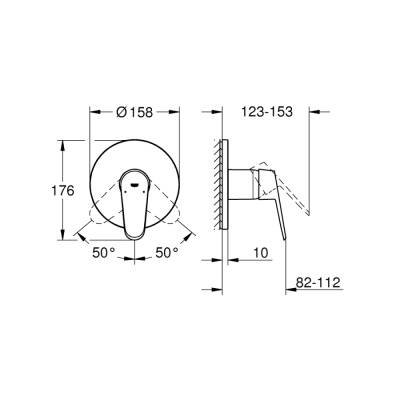 Grohe Eurodisc Cosmopolitan Ankastre Duş Bataryası - 24055002 - 2