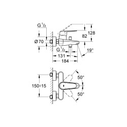 Grohe Eurodisc Cosmopolitan Tek Kumandalı Banyo Bataryası - 33390002 - 2