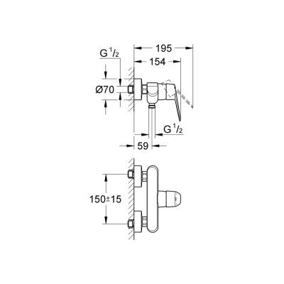 Grohe Eurodisc Cosmopolitan Tek Kumandalı Duş Bataryası - 33569002 - 2