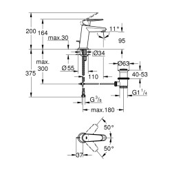 Grohe Eurodisc Cosmopolitan Tek Kumandalı Lavabo Bataryası S-Boyut - 23049002 - 2