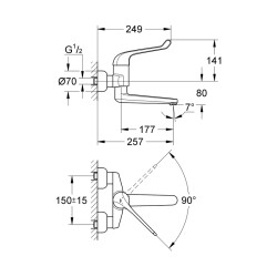 Grohe Euroeco Special Sequential Tek Kumandalı Lavabo Bataryası - 32793000 - 2