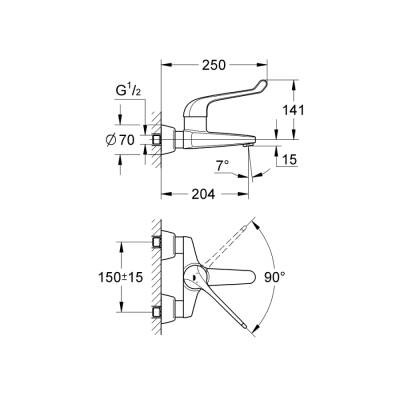 Grohe Euroeco Special Sequential Tek Kumandalı Lavabo Bataryası - 32795000 - 2