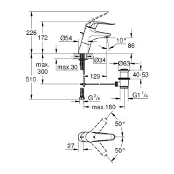 Grohe Euroeco Special Tek Kumandalı Lavabo Bataryası - 32766000 - 2