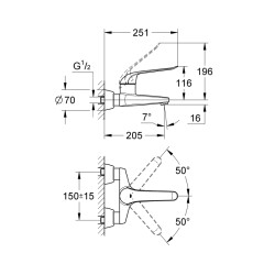 Grohe Euroeco Special Tek Kumandalı Lavabo Bataryası - 32778000 - 2